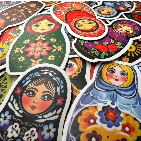 Colorful Matryoshka Doll Stickers Set - Picture 2 of 2